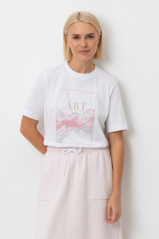 ЕВТ 3311/белый(розовые цветы) фуфайка жен