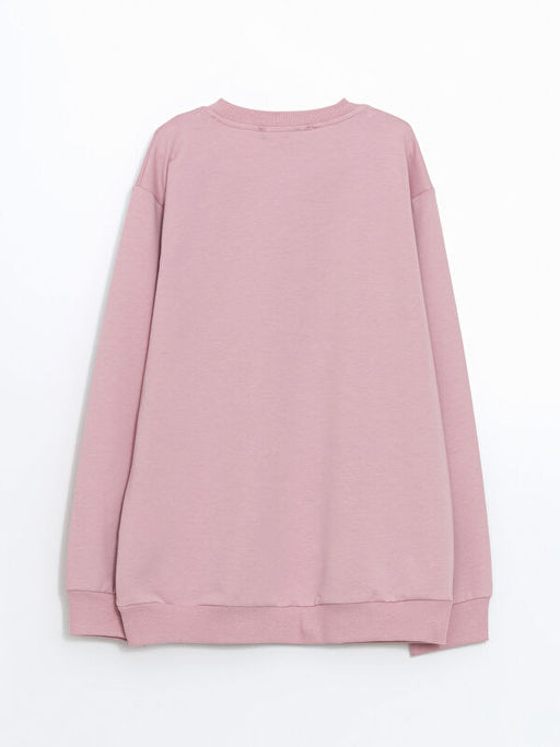 Bisiklet Yaka Bask?l? K?z ?ocuk Sweatshirt