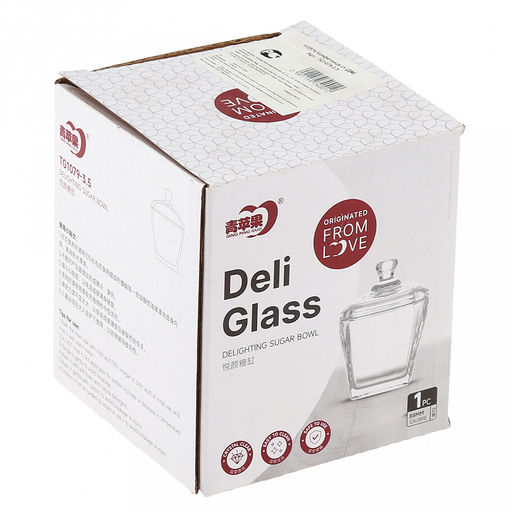 Конфетница стеклянная Ларец 280мл, 8,7х8,7х7,4см, основание 5,8х5,8см, стеклянная крышка, общая h10,8см, в коробке, Дели Гласс (Deli Glass)(Китай) - Домашняя мода фото 6