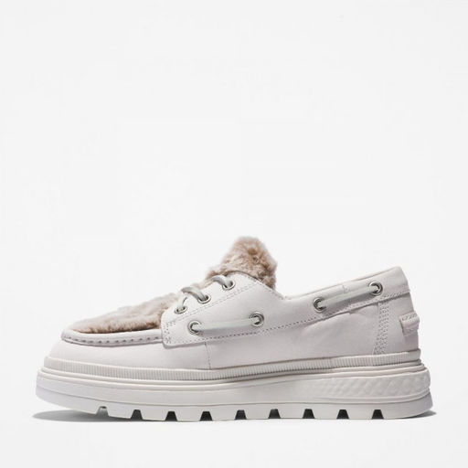 Женские мокасины Timberland Ray City Boat Shoe 3 Eye Shearling белые фото 5
