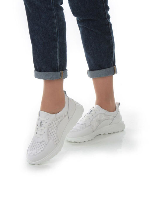 05-HY24-1D WHITE Кроссовки женские (натуральная кожа) - Фабричный китай фото 2