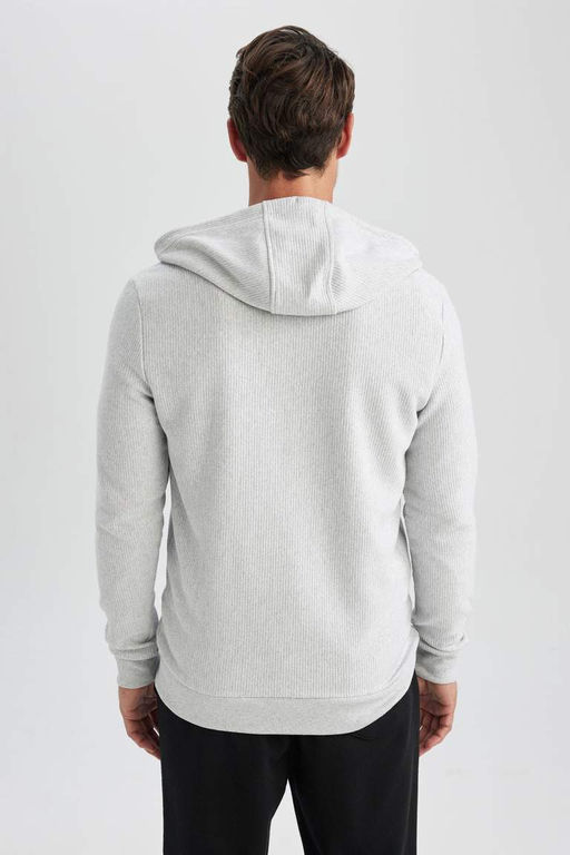 Толстовка обычного кроя на молнии с капюшоном - Defacto фото 9