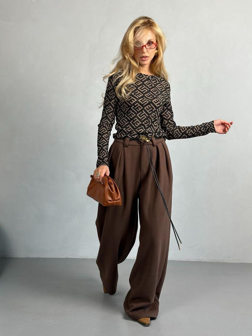 Лонгслив #КТ5930-8, чёрный,бежевый - Dommod фото 10