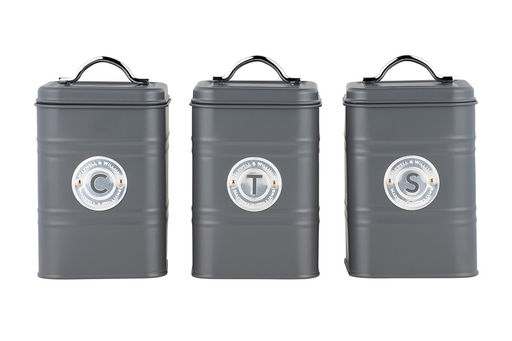 Набор банок для сыпучих продуктов Grandham, тёмно-серые, 1,45 л, 3 шт - Maxwell & Williams фото 2