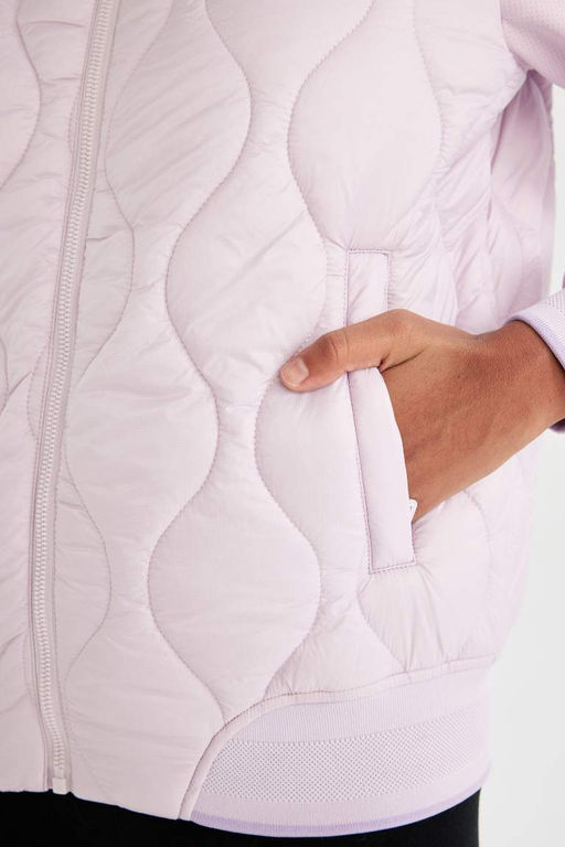 Пальто с капюшоном и двумя карманами на молнии DeFactoFit  фото 7