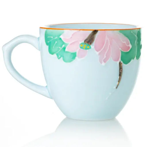 Набор керамических чашек Цветы на воде, 70 мл (уп 10 шт)