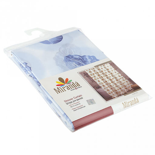 "Miranda" Штора для ванной тканевая 180х200см "Морская звезда синяя", без колец, 100% п/э (Турция)