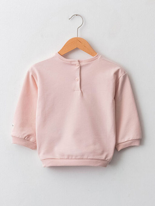 Bisiklet Yaka Uzun Kollu Minnie Mouse Bask?l? Pamuklu K?z Bebek Sweatshirt - Waikiki фото 2