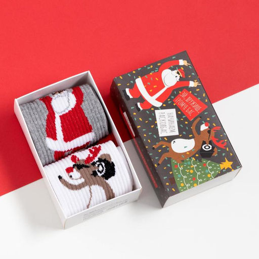 Носки мужские новогодние Santa размер 41-44, набор 2 пары