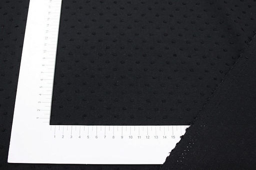 Фактурный хлопок Шарики цв.черный, ш.1.5м, батист, хлопок-100%, 80гр/м.кв - Купава фото 2