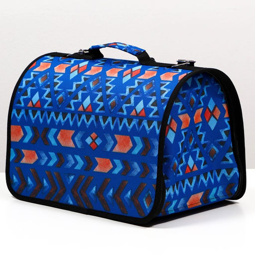 Сумка - переноскара для животных, каркасная с карманами, 40 х 25 х 26 см, синяя - Пижон фото 3