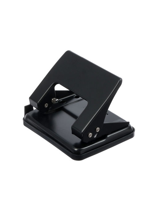 Дырокол 20л метал черный, с линейкой