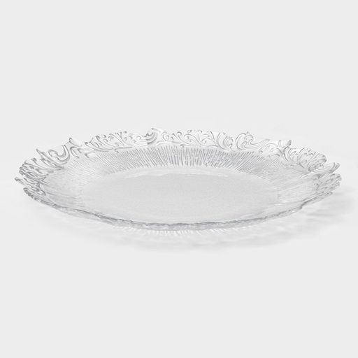 Тарелка - блюдо подстановочное «Узор», d=33 см, цвет окантовки серебряный