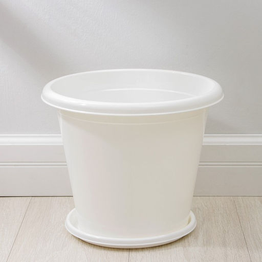 Горшок для цветов с поддоном «Альтернатива. Эконом», 10 л, пластиковый, белый