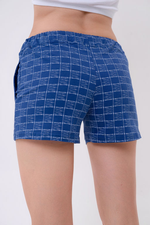 Шорты женские из кулирки Молодежные квадрат на синем - Амадэль фото 5