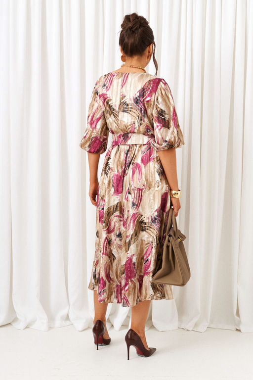 Платье Beautiful Free 6412 бежево-бордовый