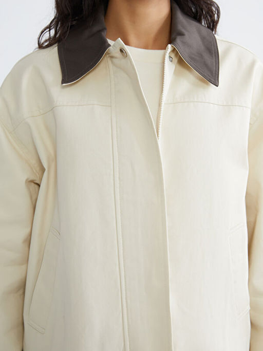 G?mlek Yaka Oversize Kad?n Ceket