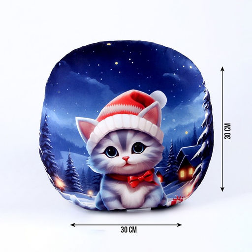 Подушка круглая Котёнок в шапке - Mni mnu фото 2