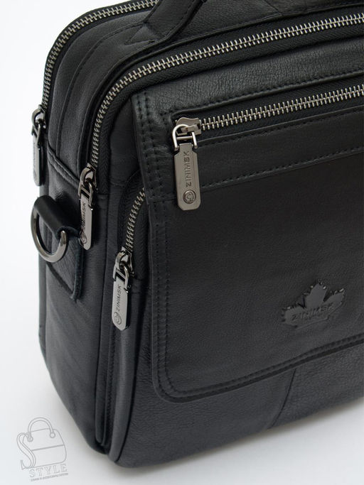 Сумка мужская кожаная 99888Z black Zinimsk