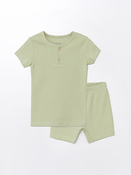 Bisiklet Yaka K?sa Kollu Erkek Bebek Pijama Tak?m?