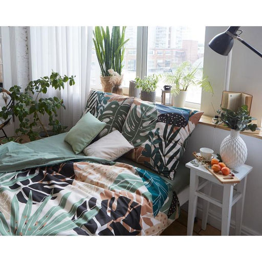 Постельное белье Этель 1.5 сп Colored tropics (вид 2) 143*215 см,150*214 см, 70*70 см 2 шт  фото 8