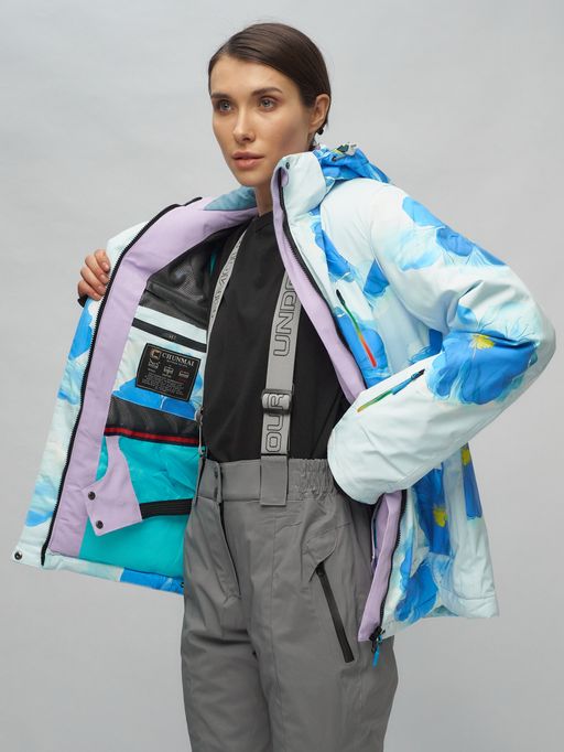 Горнолыжный костюм женский голубого цвета 020231Gl - Chunmai фото 15