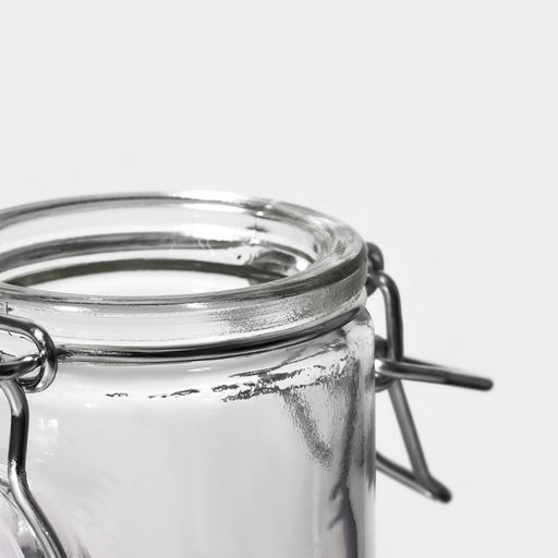 Банка для сыпучих продуктов Доляна «Галерея», 100 мл, 6.5×10.6 см, с бугельным замком, стекло