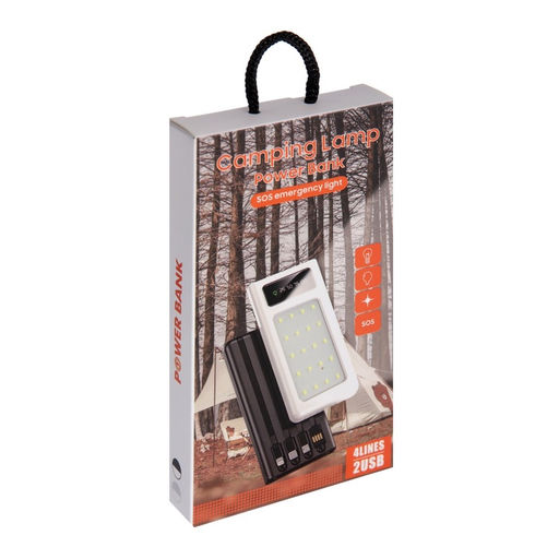 Внешний аккумулятор 485, 10000 мАч, кабели Type-C/Lightning/MicroUSB, фонарь, чёрный - Simaland фото 15