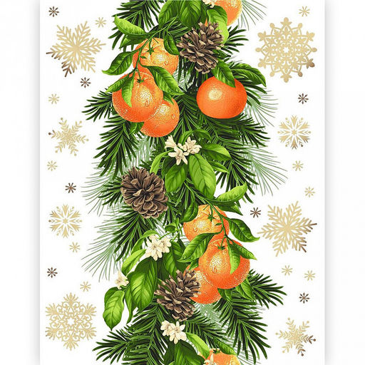 Дорожка столовая, сервировочная 50х150см "Мандариновый коктейль", хлопок "Премиум" 236г/м2, на картоне, "Домашняя мода" (Россия)