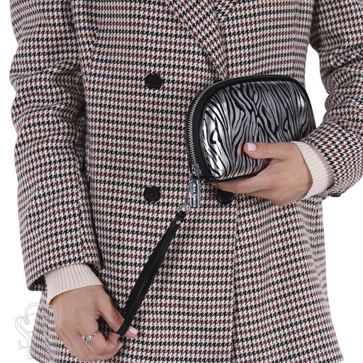 Косметичка 7100-3 black silver Velina Fabbiano-Safenta в Новосибирске