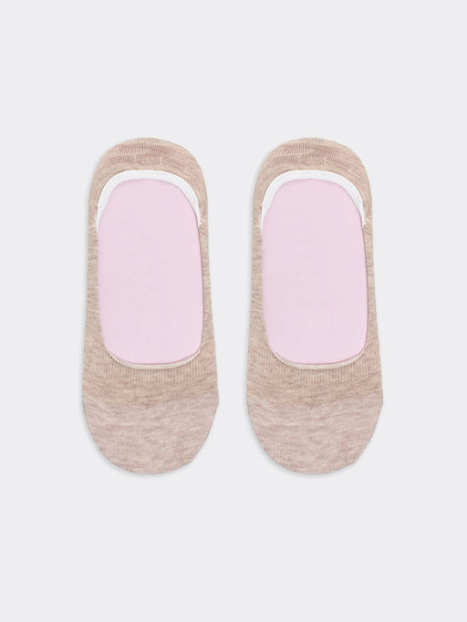 Цена за 5 пар! Женские подследники с силиконовым нанесением в оттенке бежевый меланж - Mark formelle фото 3