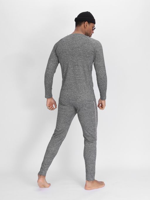Комплект мужского термобелья без начеса серого цвета 2214Sr - FUYOUKAI фото 4