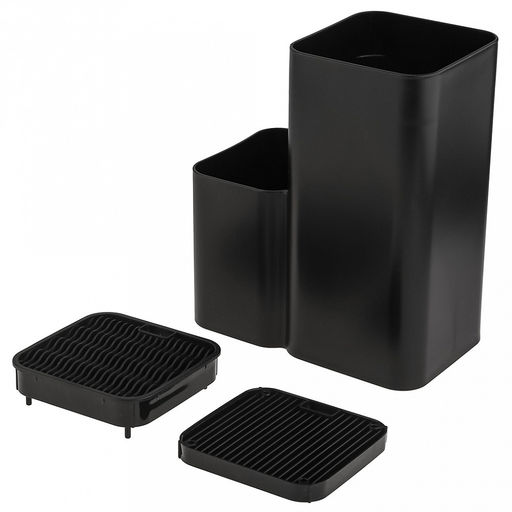 Подставка для ножей и столовых приборов пластмассовая 19х11х22,5см, черный (Россия)