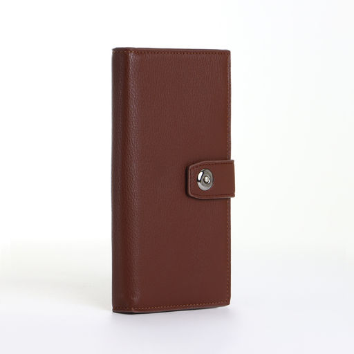 Портмоне мужское, на магните, три отделения, коричневое