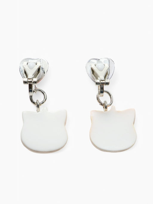 Цена за 2 шт. Серьги-клипсы детские «Выбражулька» кот с сердцем кристалл, цветные