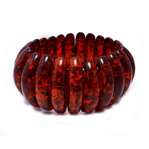 Браслет из искуственного янтаря Красный