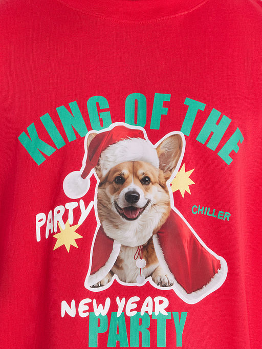 Футболка мужская красная новогодняя с корги - Mark formelle фото 5