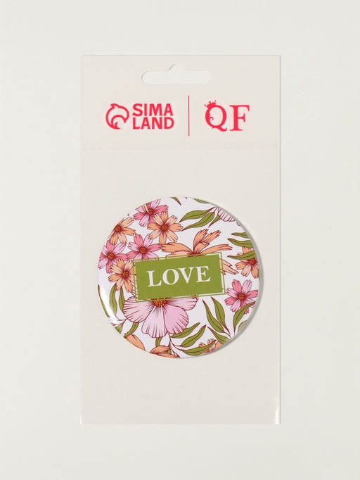 Цена за 2 шт. Зеркало карманное LOVE, d=7 см, белое