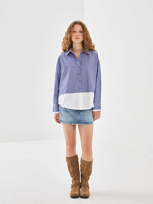 ?izgili Oversize Poplin Kad?n G?mlek