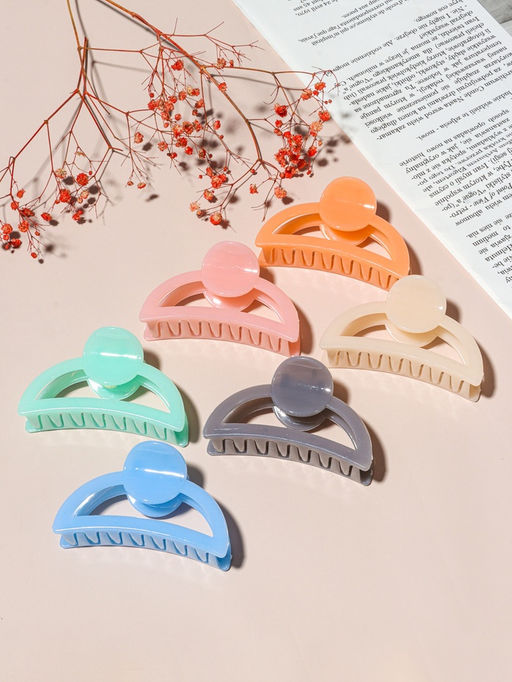 Цена за 12 шт. Крабик для волос «Глянец», дуга круг люкс, 9 см, МИКС