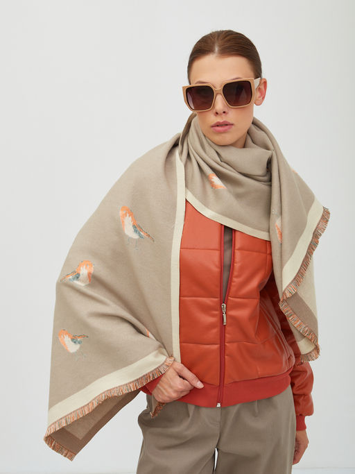 в СОСТАВЕ ШЕРСТЬ ! Большой,теплый двусторонний палантин - Tantino фото 4