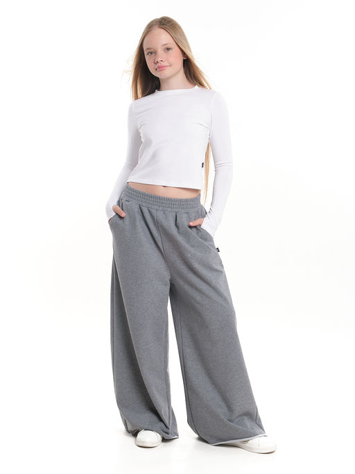 Лонгслив трикотажный спортивный с вырезом для пальца 22-7695 черный - Mini maxi фото 32