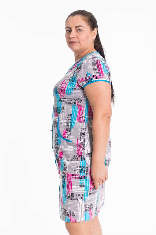 Халат М321136сб серый/бирюзовый - Елена фото 3