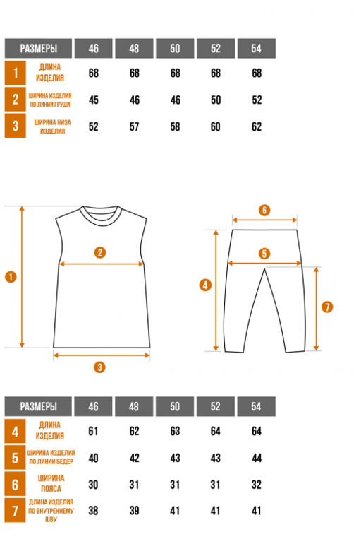 Арт. 281 Пижама с бриджами 46-54 (5 шт) Цвет:ассорти