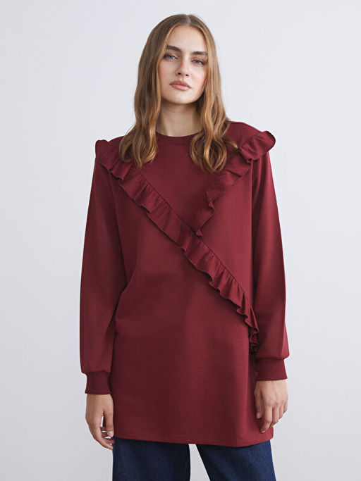 Bisiklet Yaka F?rf?rl? Kad?n Sweatshirt Tunik