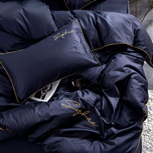 КПБ Mency однотонный с вышивкой MENO016 1.5 спальный