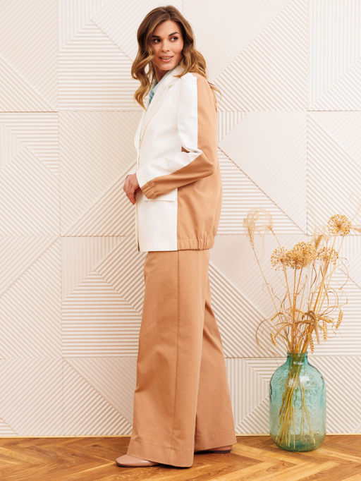 Жакет Gizart 15368 молочный+мокко мусс  фото 4