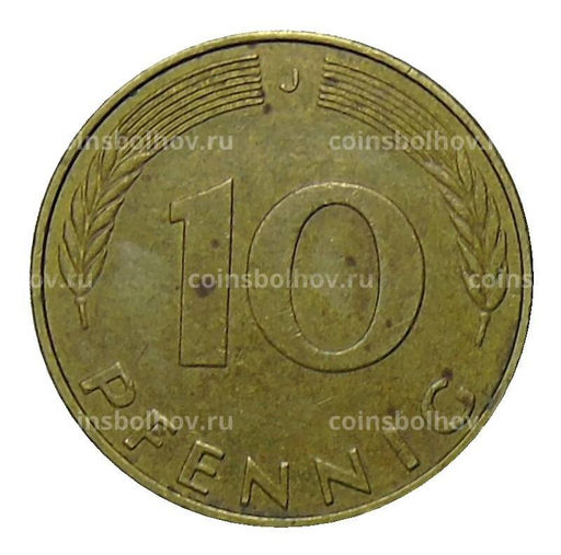 Монета 10 пфеннигов 1992 года J Германия