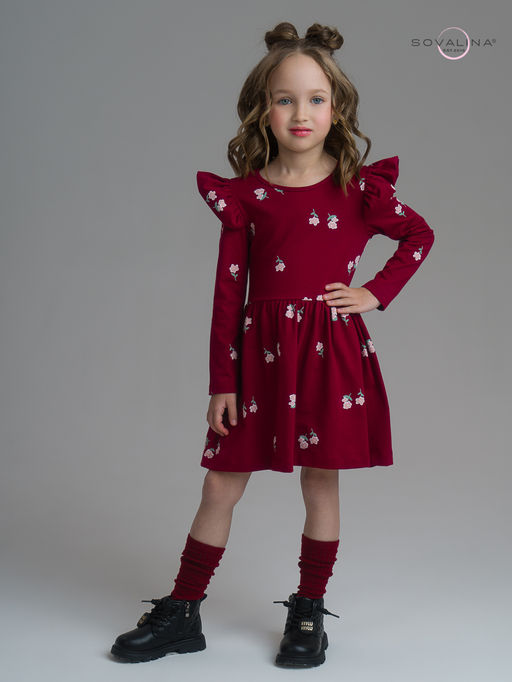 Платье Фея лютики бордо - Sovalina фото 6