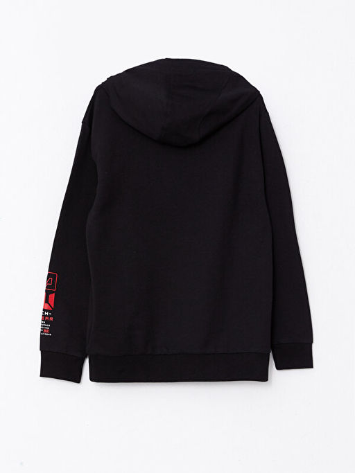 Kap??onlu Bask?l? Uzun Kollu Erkek ?ocuk Sweatshirt - Waikiki фото 2
